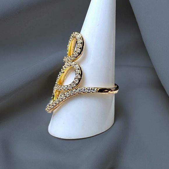 🌺Gold 925 CZ Swirl Ring - Picture 3 of 10